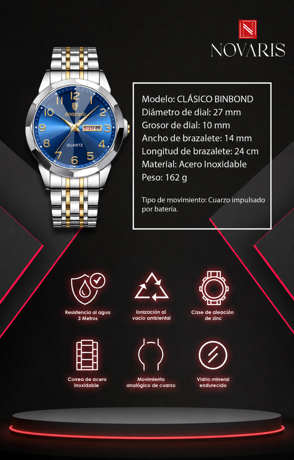 RELOJ HOMBRE CLASICO BINBOND (RHK)