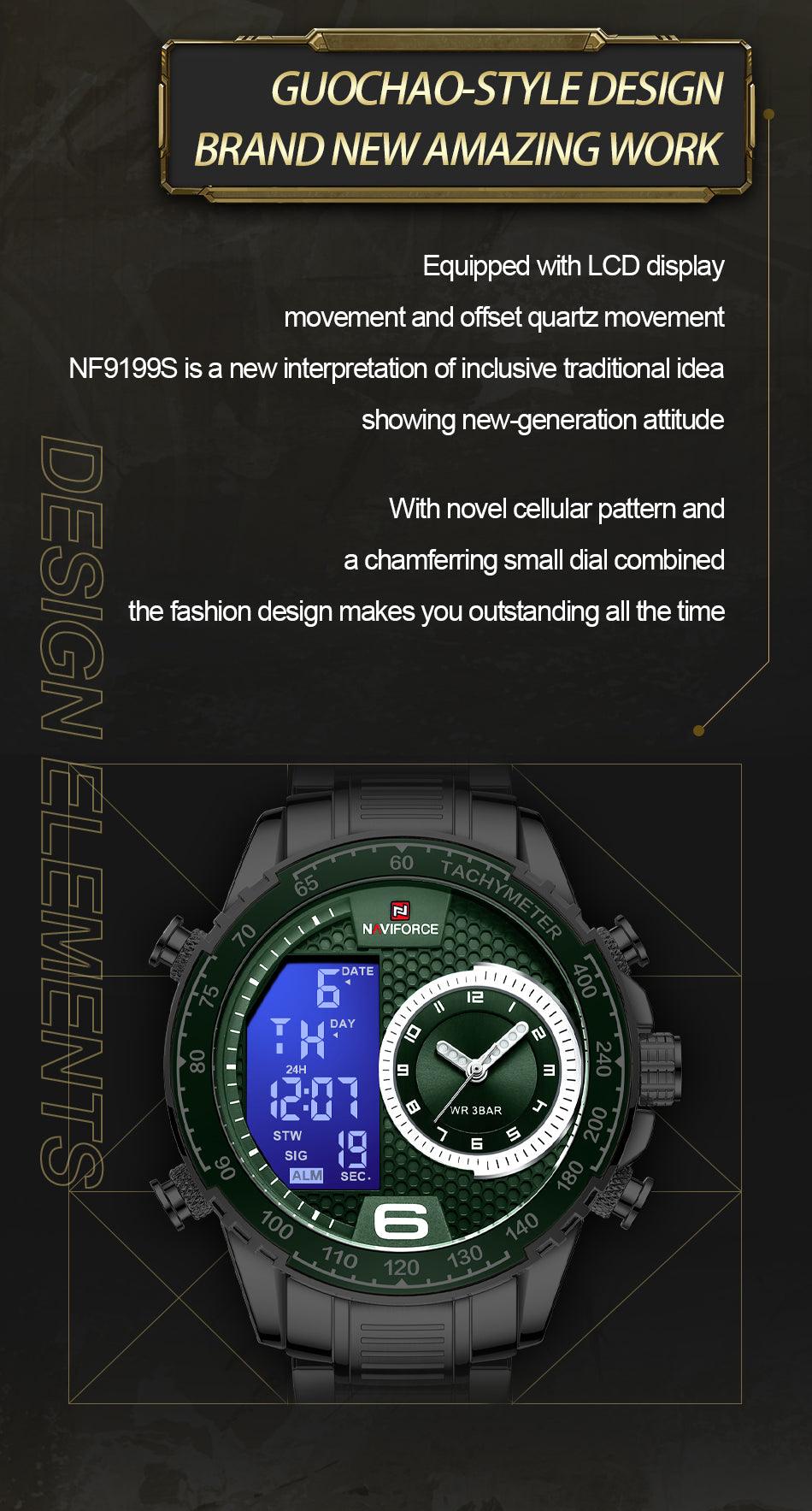 RELOJ HOMBRE VERDE NAVIFORCE - NOVARIS