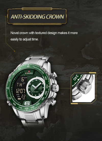 RELOJ HOMBRE VERDE NAVIFORCE - NOVARIS