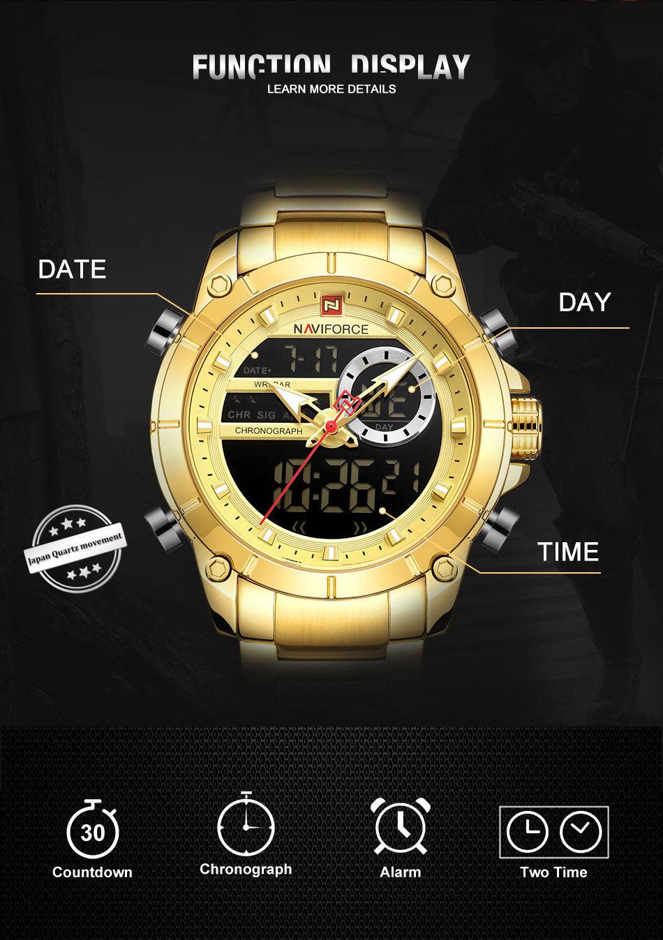 RELOJ HOMBRE  GOLD NAVIFORCE - NOVARIS