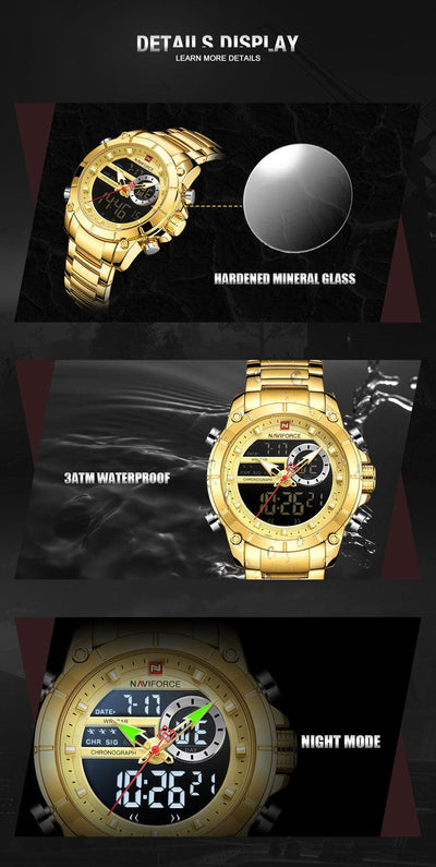 RELOJ HOMBRE  GOLD NAVIFORCE - NOVARIS