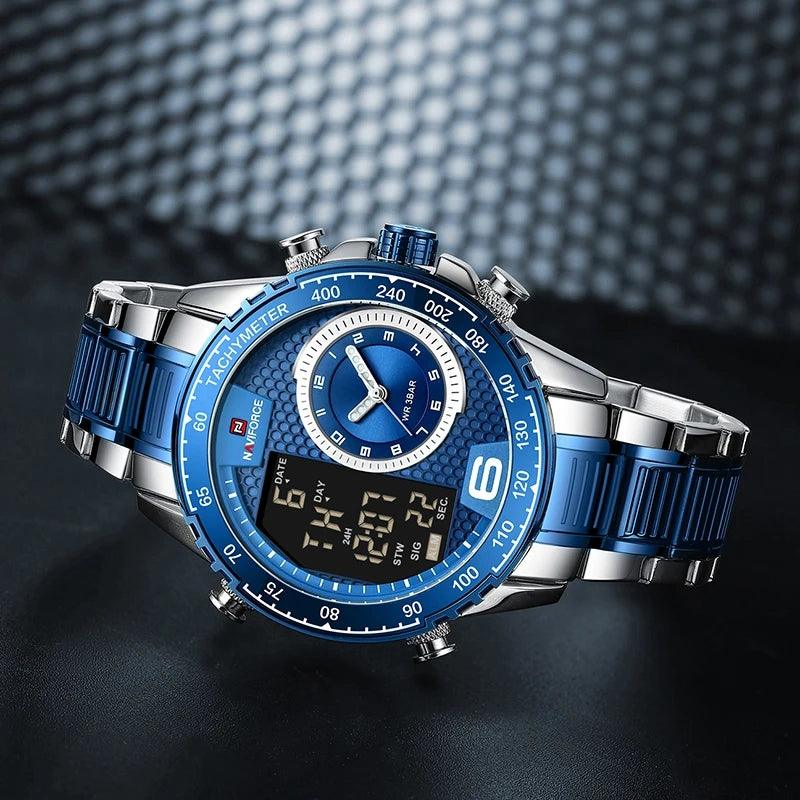 RELOJ HOMBRE PLATEADO/AZUL NAVIFORCE - NOVARIS