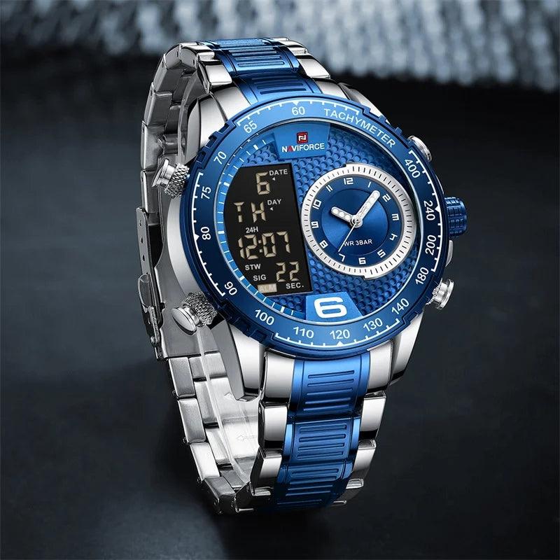 RELOJ HOMBRE PLATEADO/AZUL NAVIFORCE - NOVARIS