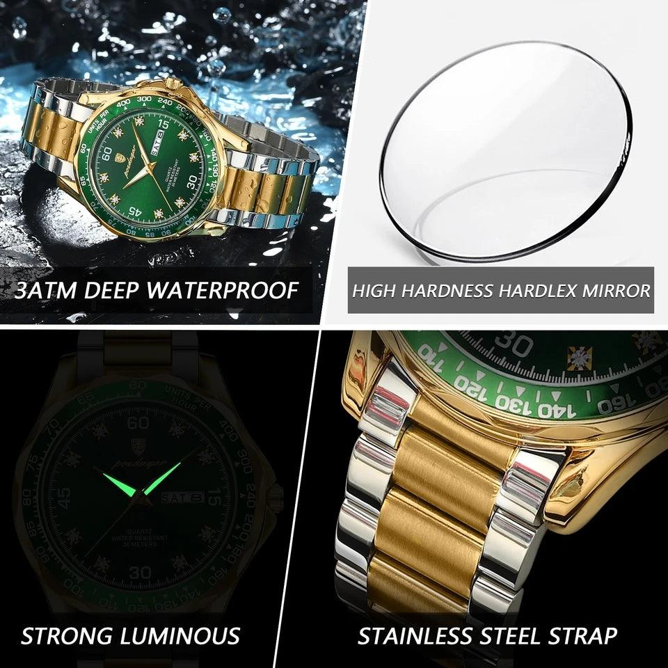 RELOJ HOMBRE GOLD & SILVER/VERDE PODEGAR - NOVARIS