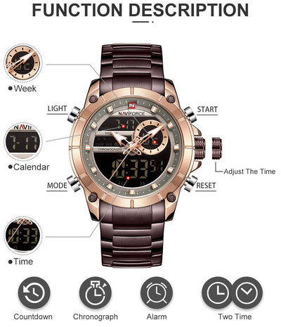 RELOJ HOMBRE MARRON NAVIFORCE - NOVARIS