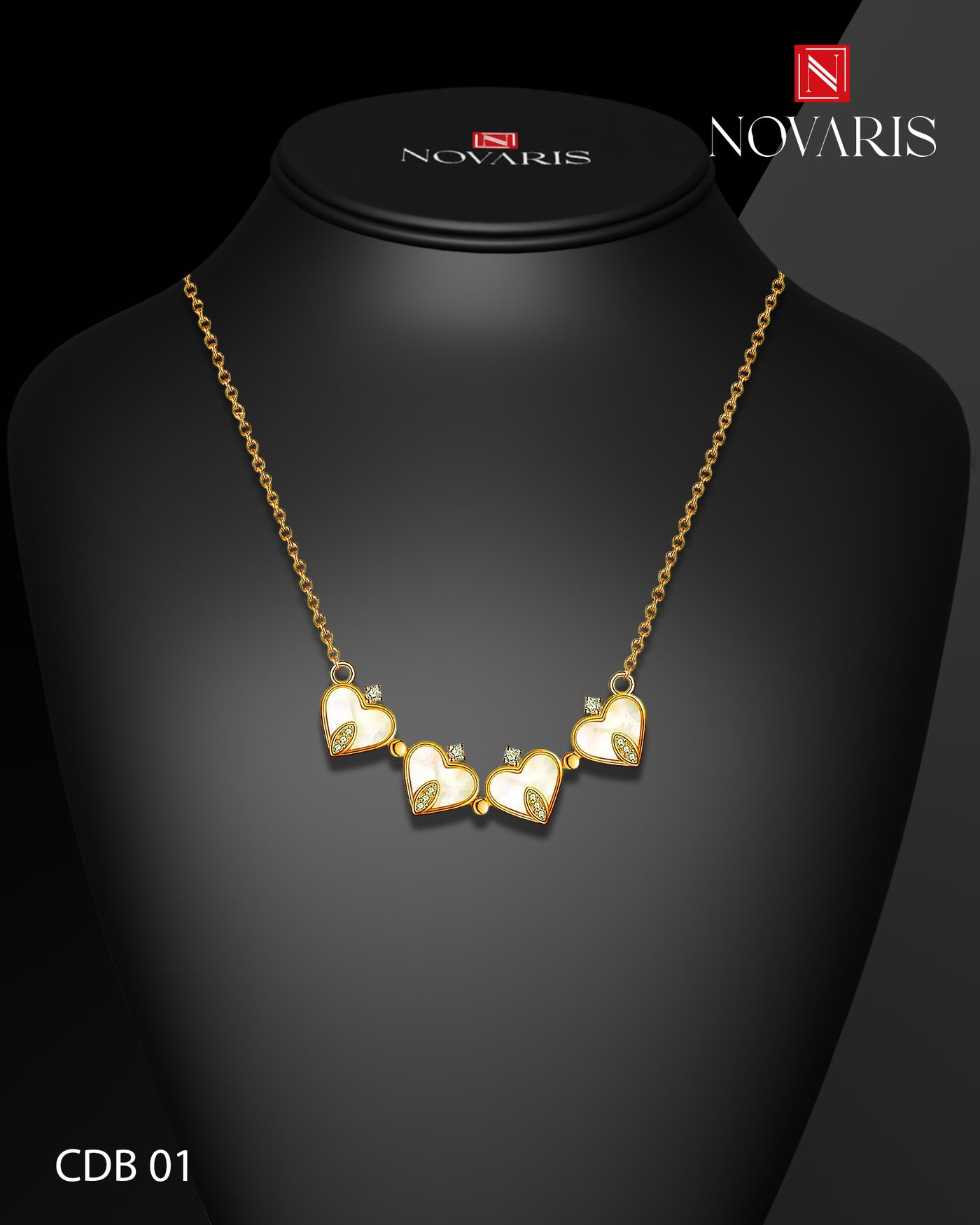 COLLAR MUJER IMANTADO CORAZONES (CDB)