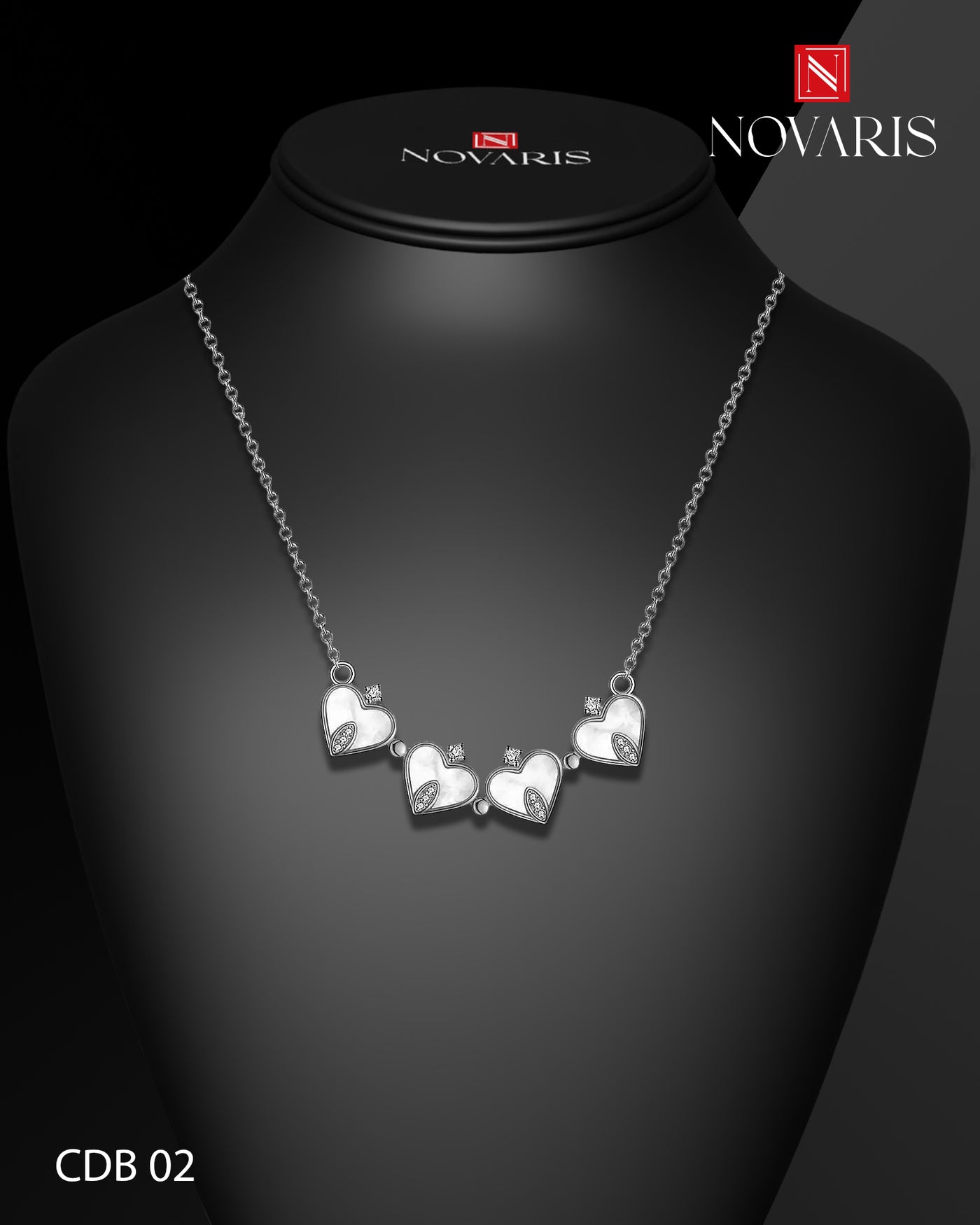 COLLAR MUJER IMANTADO CORAZONES (CDB)