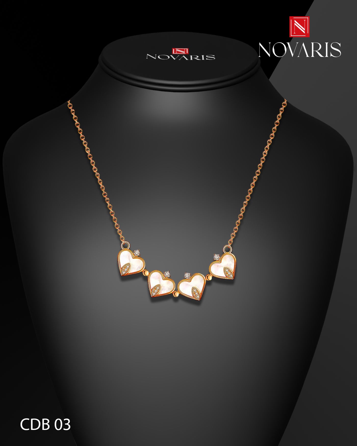 COLLAR MUJER IMANTADO CORAZONES (CDB)