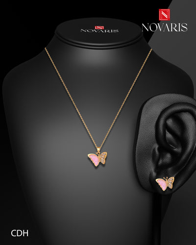 COLLAR MUJER MARIPOSA ROSA (CDH)