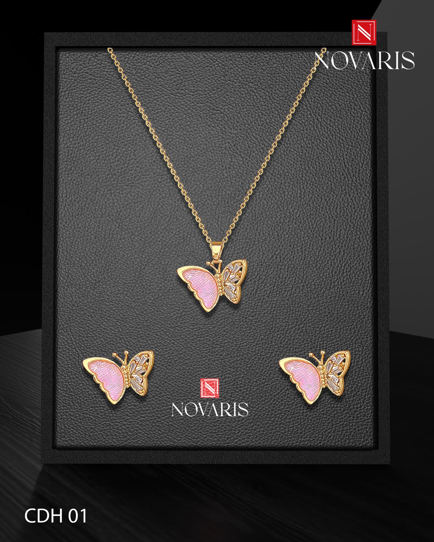 COLLAR MUJER MARIPOSA ROSA (CDH)