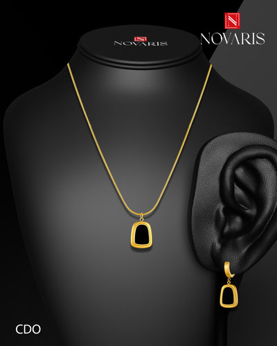 COLLAR MUJER PENDIENTE NEGRO (CDO)