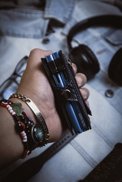 BILLETERA HOMBRE DUAL CARBON FIBER BLUE (BHE03)