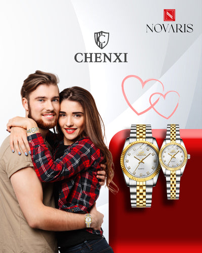 PAREJA RELOJ CHENXY BLANCO (INCLUYE 2 RELOJES)