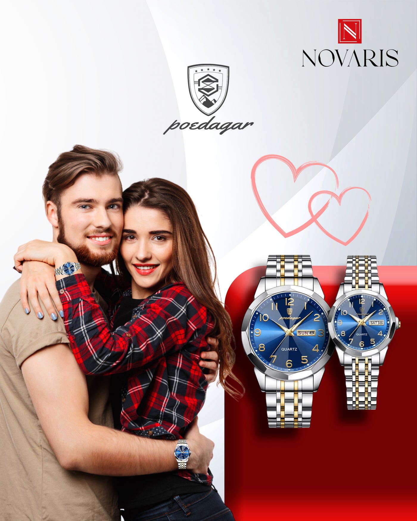 PAREJA RELOJ CLASICO AZUL POEDAGAR (INCLUYE 2 RELOJES)