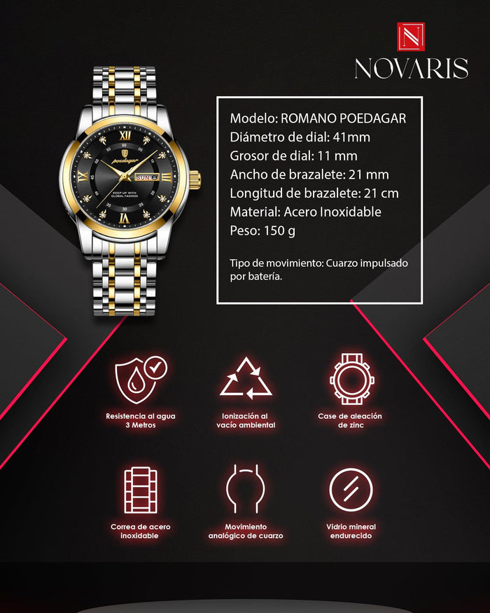 RELOJ HOMBRE ROMANO POEDAGAR (RHE)