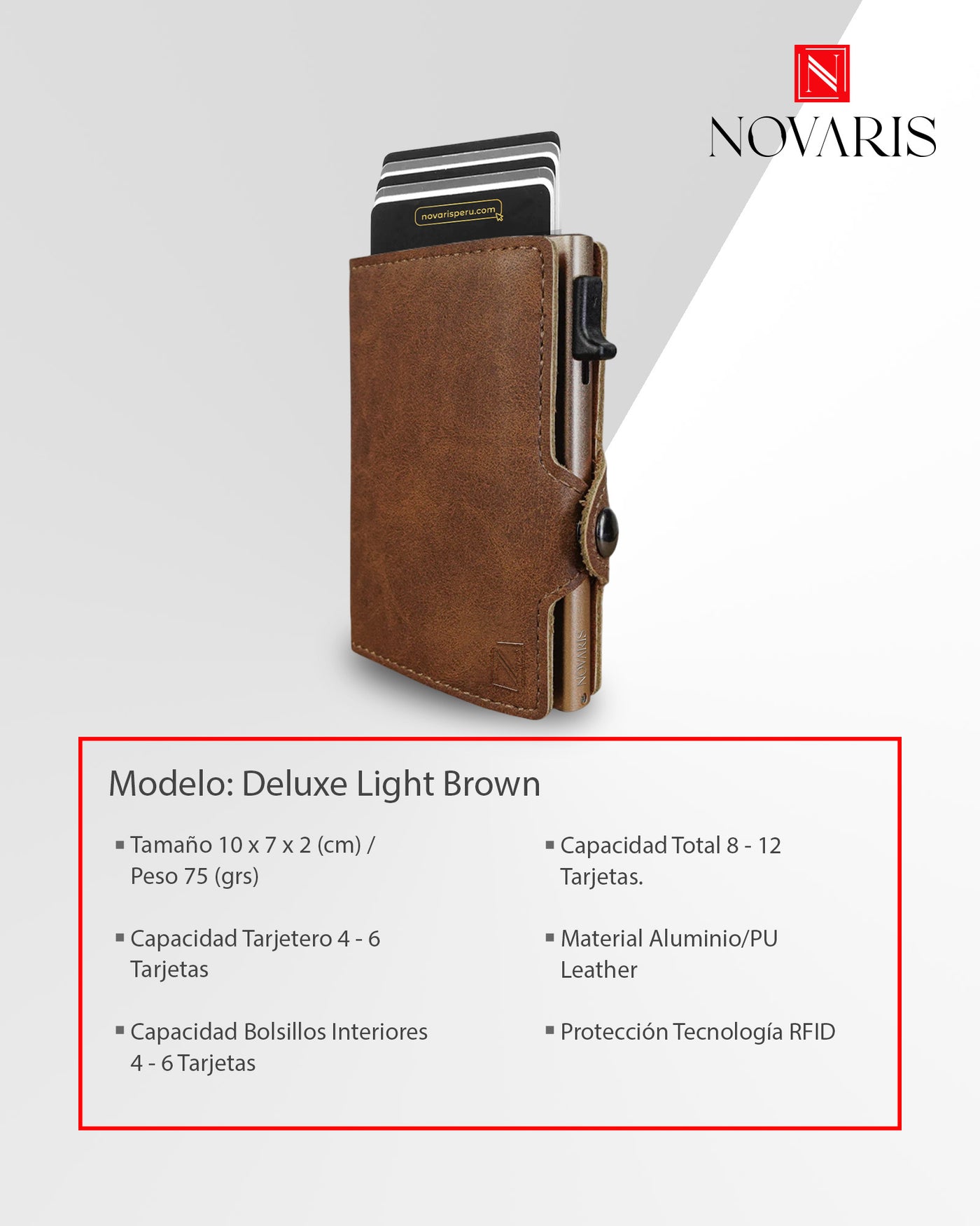 BILLETERA HOMBRE DELUXE LIGHT BROWN (BHB04)