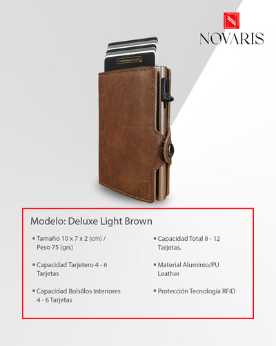 BILLETERA HOMBRE DELUXE LIGHT BROWN (BHB04)
