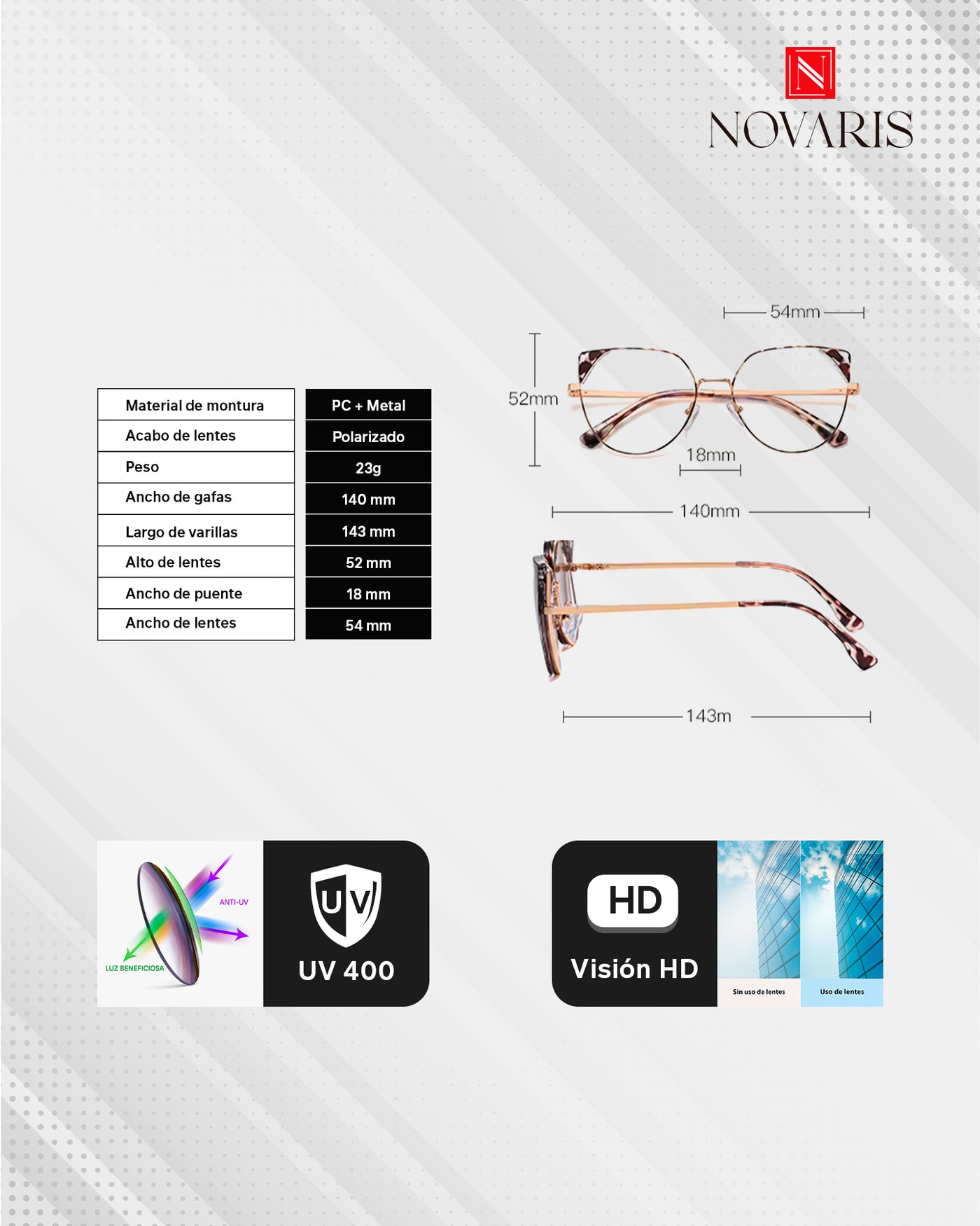 LENTES DAMA CONVERTIBLES AFRODITA (LDT)