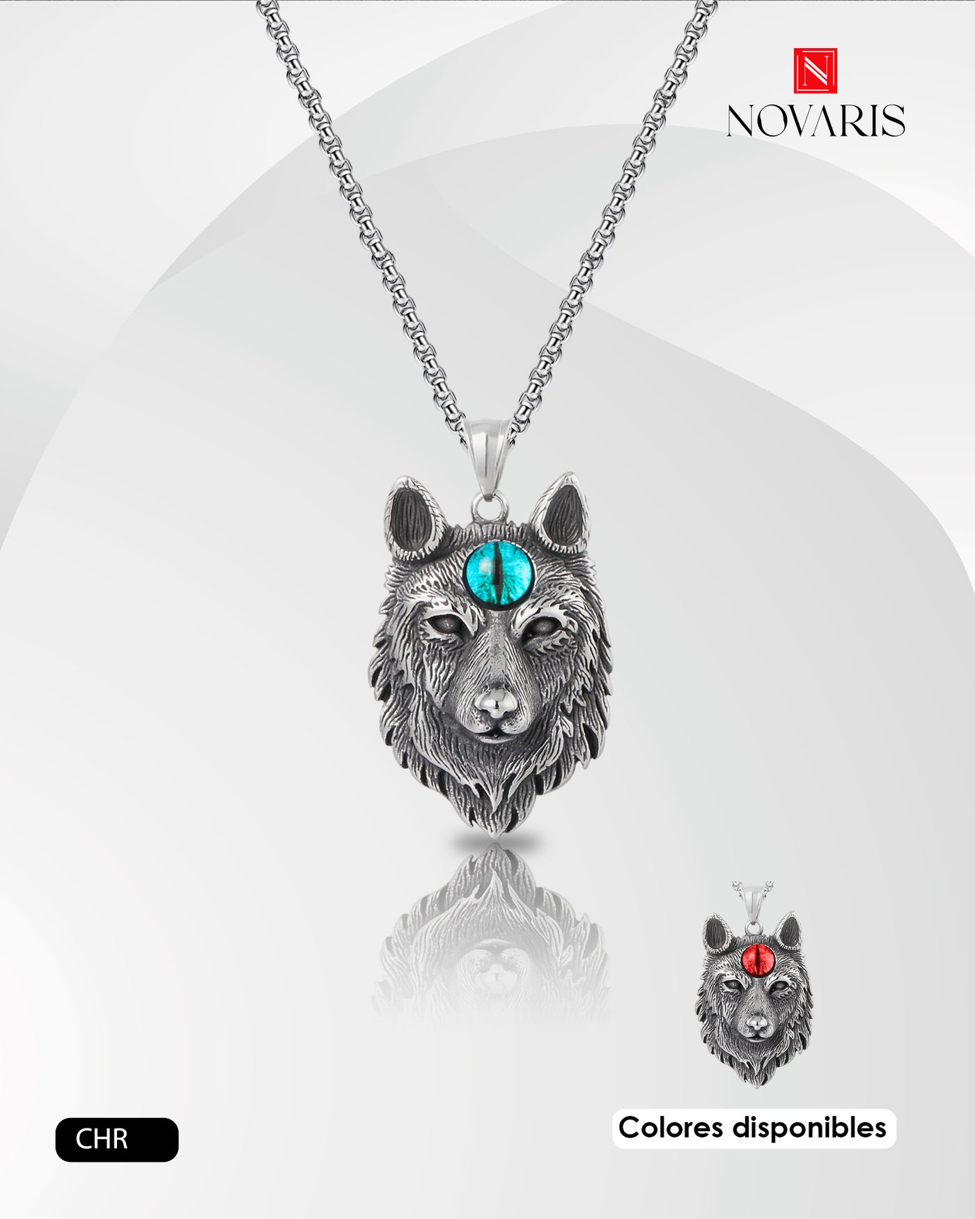 COLLAR HOMBRE WOLF EYE (CHR)