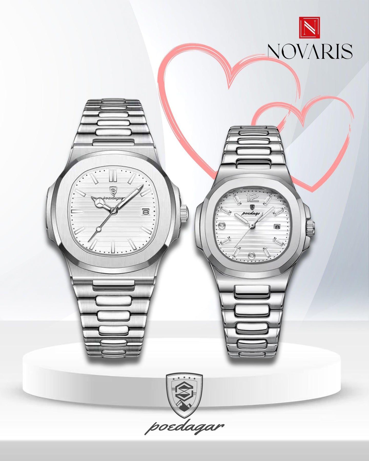 Reloj Middle PAREJA RELOJ OLD MONEY BLANCO POEDAGAR (INCLUYE 2 RELOJES) – NOVARIS
