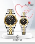 PAREJA RELOJ CHENXY NEGRO (INCLUYE 2 RELOJES)