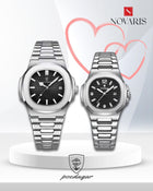 PAREJA RELOJ OLD MONEY NEGRO POEDAGAR (INCLUYE 2 RELOJES)