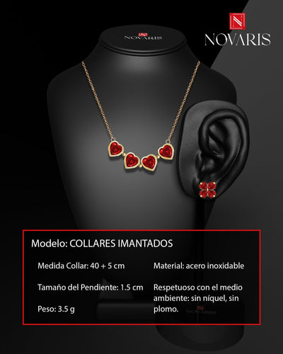 COLLAR MUJER IMANTADO CORAZONES (CDB)