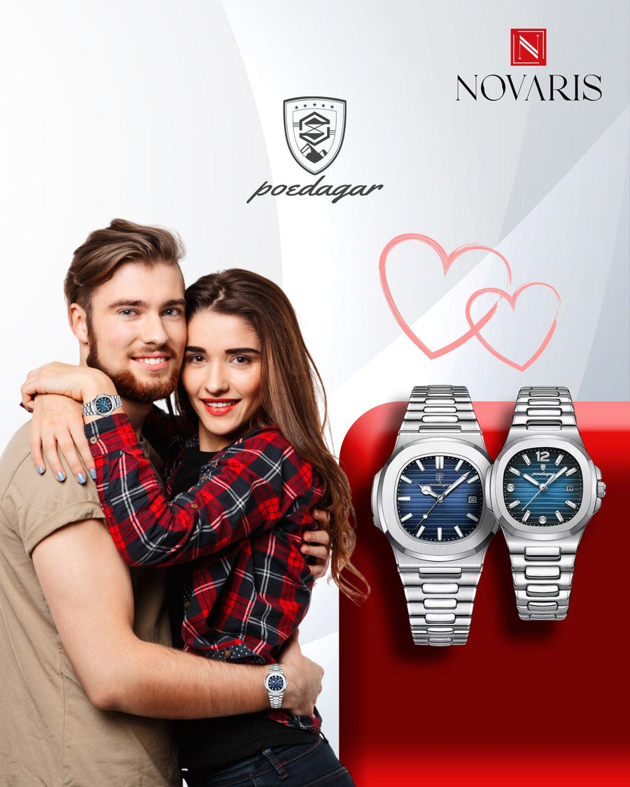 PAREJA RELOJ OLD MONEY AZUL POEDAGAR (INCLUYE 2 RELOJES)