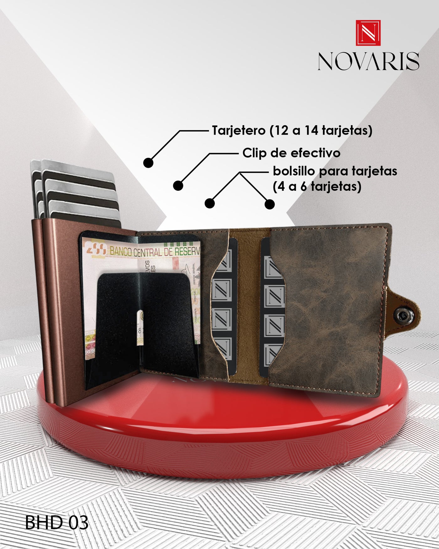 BILLETERA HOMBRE DUAL DELUXE DARK BROWN (BHD03)