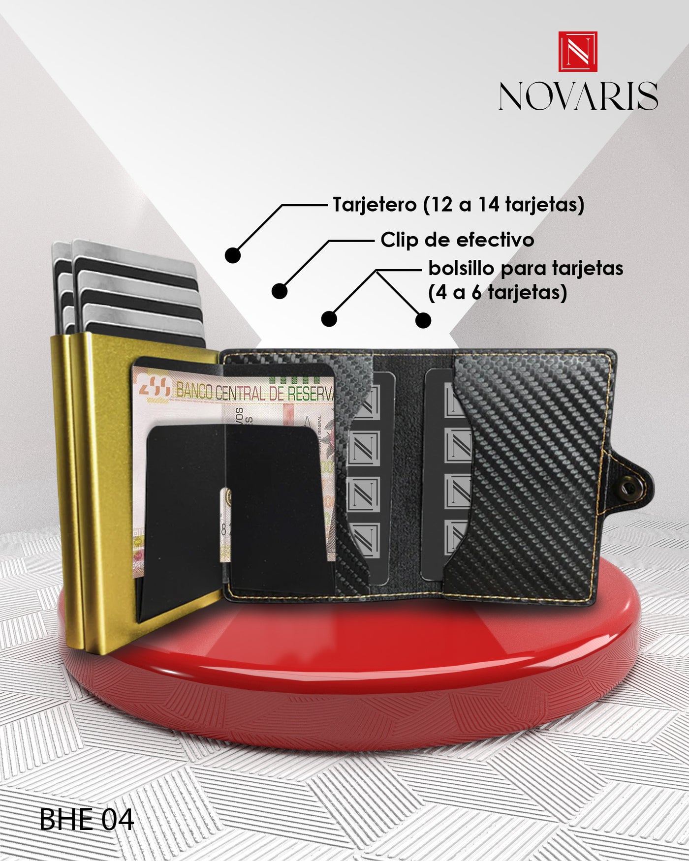 BILLETERA HOMBRE DUAL CARBON FIBER YELLOW (BHE04)