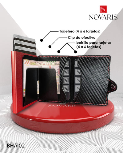 BILLETERA HOMBRE CARBON FIBER RED (BHA02)