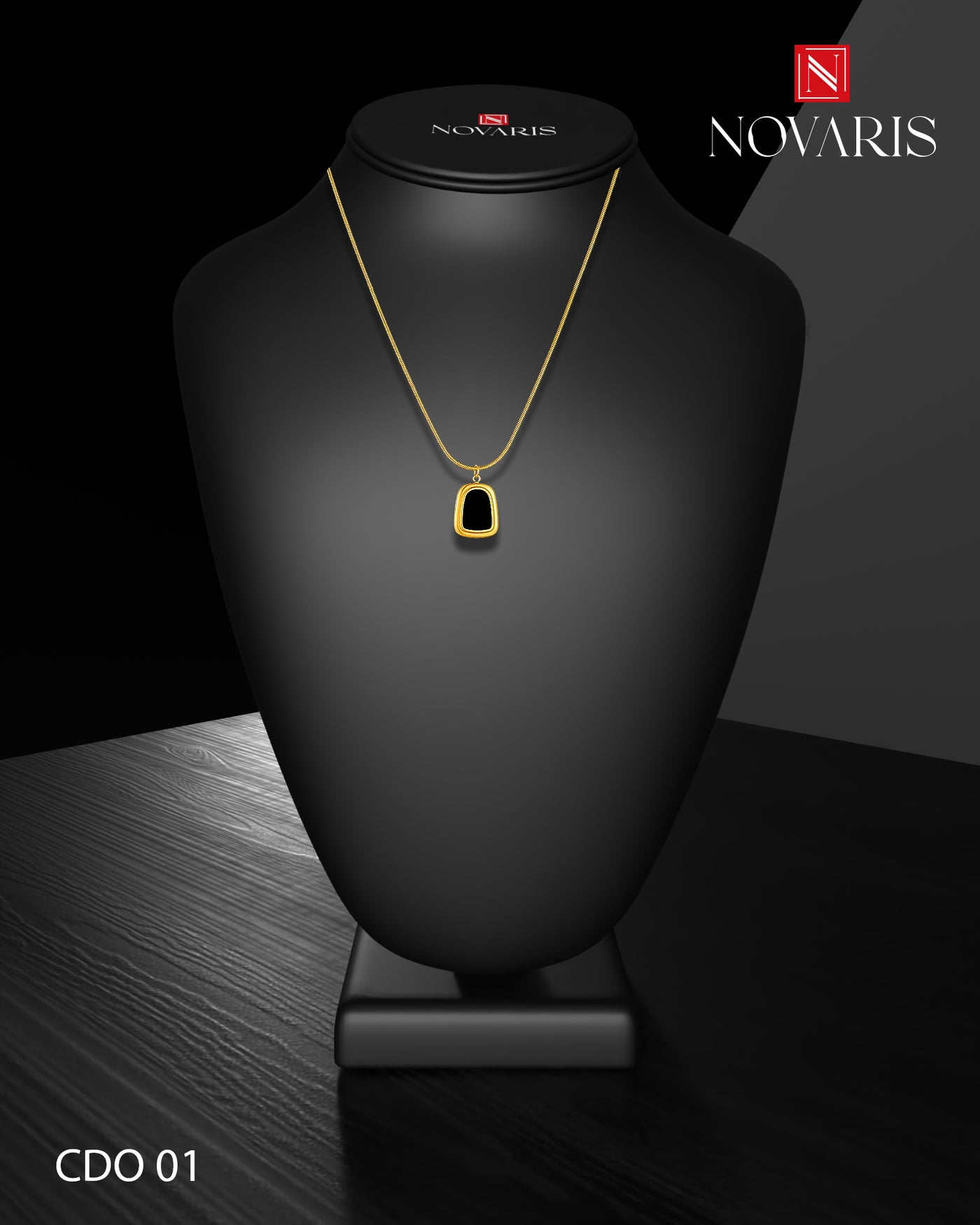 COLLAR MUJER PENDIENTE NEGRO (CDO)