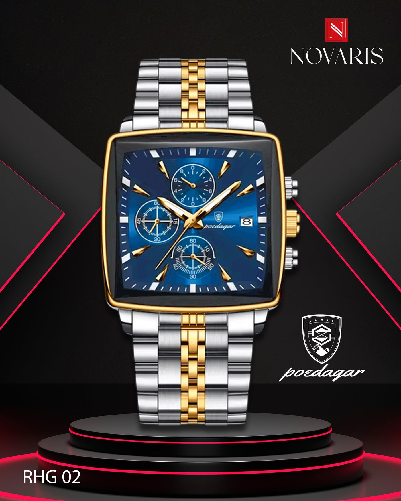 RELOJ HOMBRE SQUARE POEDAGAR (RHG)