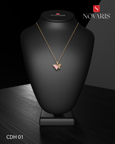 COLLAR MUJER MARIPOSA ROSA (CDH)