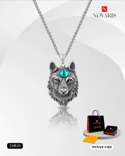 COLLAR HOMBRE WOLF EYE (CHR)