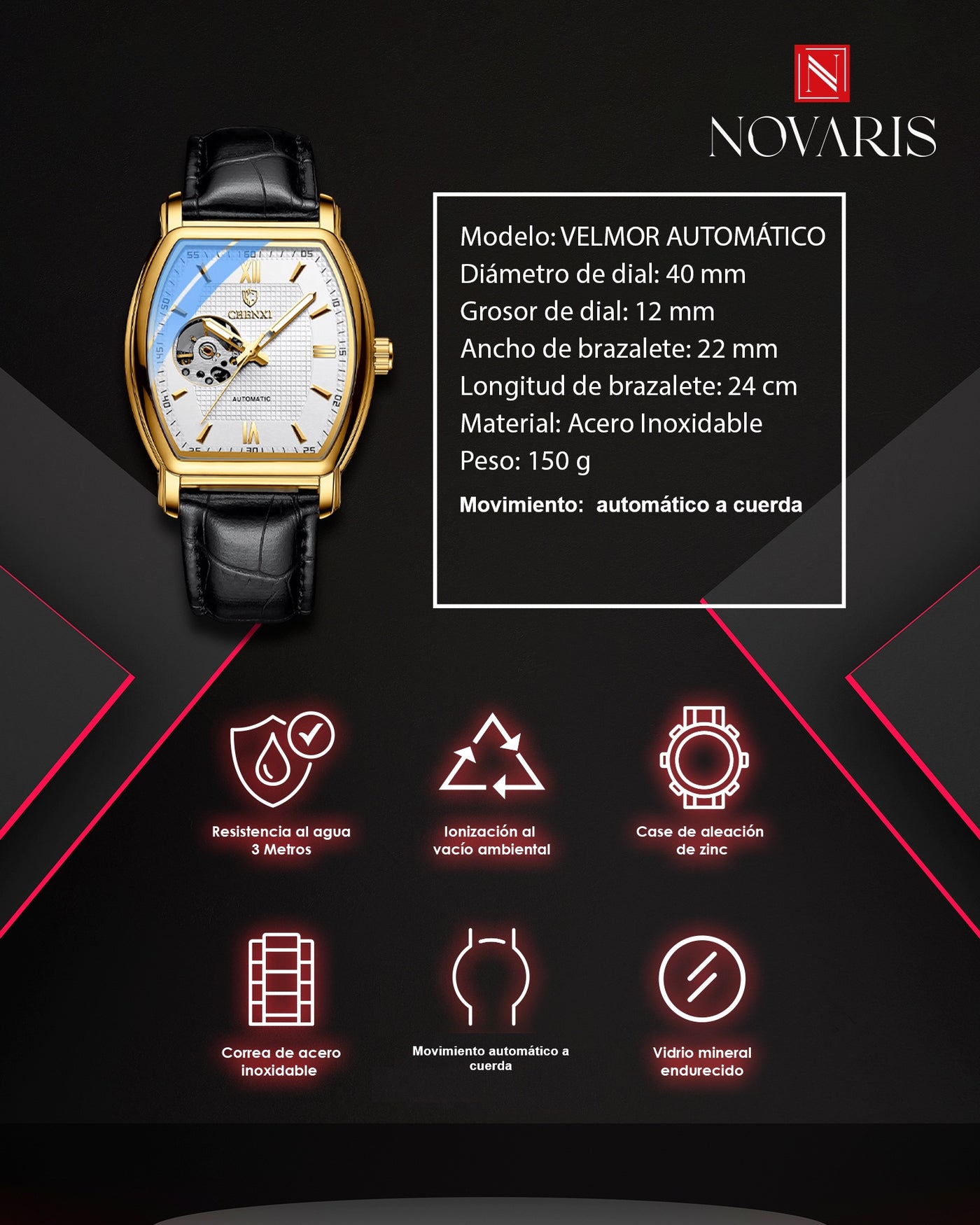 RELOJ HOMBRE VELMOR AUTOMÁTICO CHENXI (RHI)