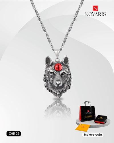 COLLAR HOMBRE WOLF EYE (CHR)