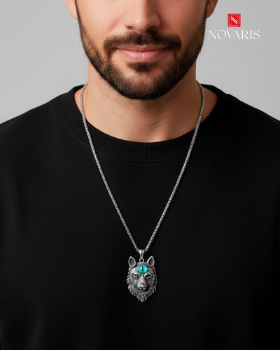 COLLAR HOMBRE WOLF EYE (CHR)