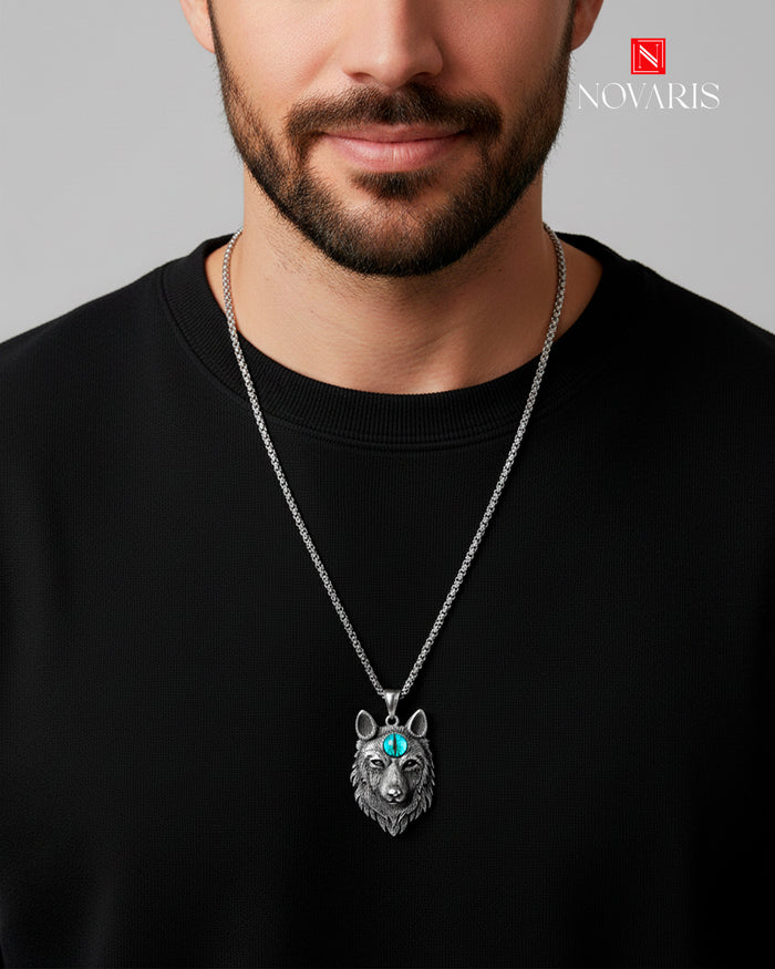 COLLAR HOMBRE WOLF EYE (CHR)