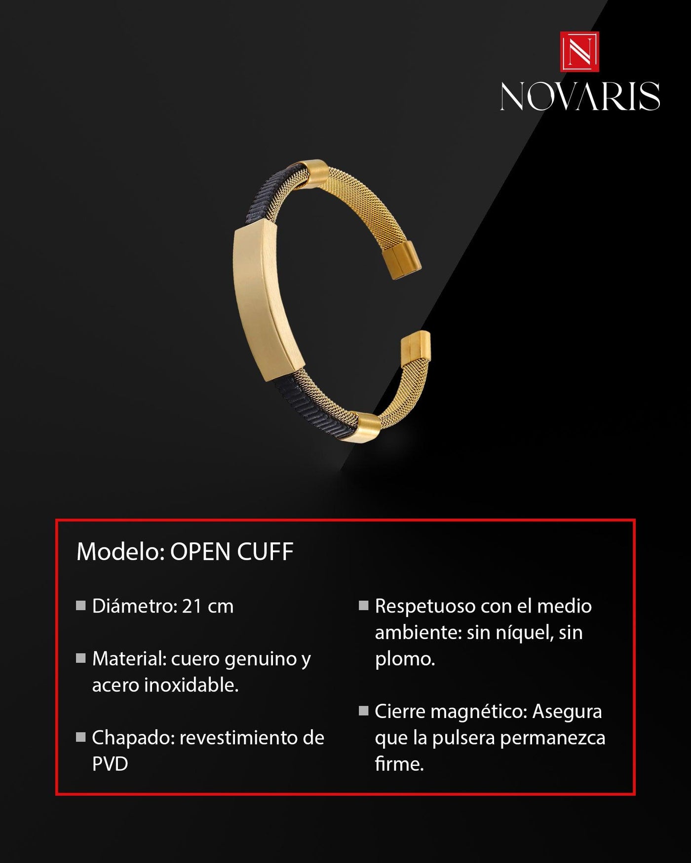 PULSERA HOMBRE OPEN CUFF (PHT)