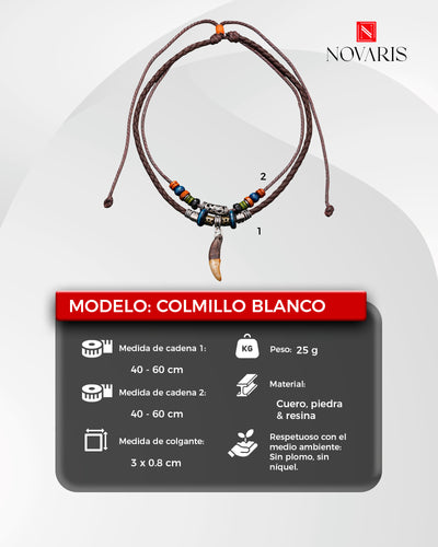 COLLAR HOMBRE COLMILLO BLANCO (CHN)