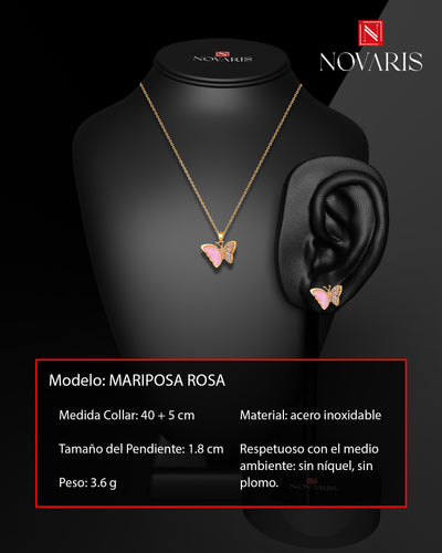 COLLAR MUJER MARIPOSA ROSA (CDH)