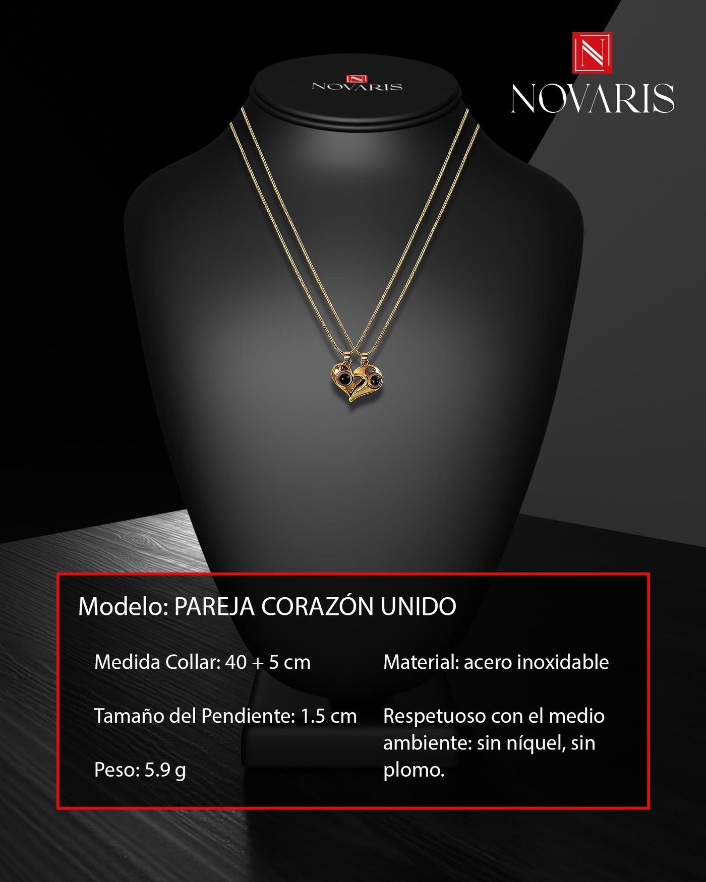 COLLARES PAREJA CORAZÓN UNIDO (CPB)