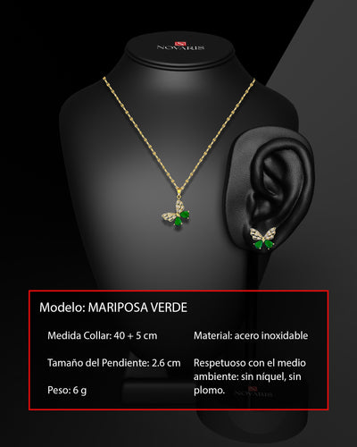COLLAR MUJER MARIPOSA VERDE (CDK)