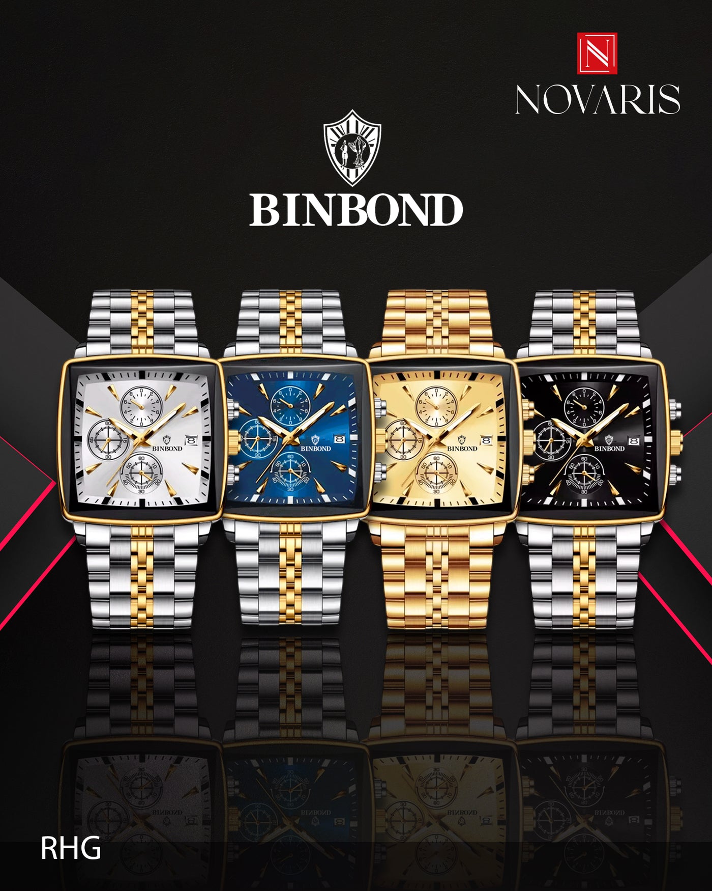 RELOJ HOMBRE SQUARE BINBOND (RHG)