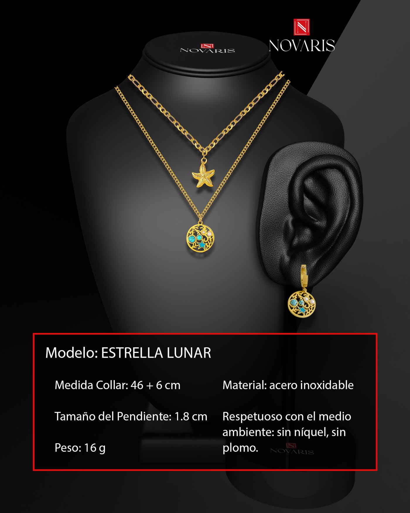 COLLAR MUJER ESTRELLA LUNAR (CDN)
