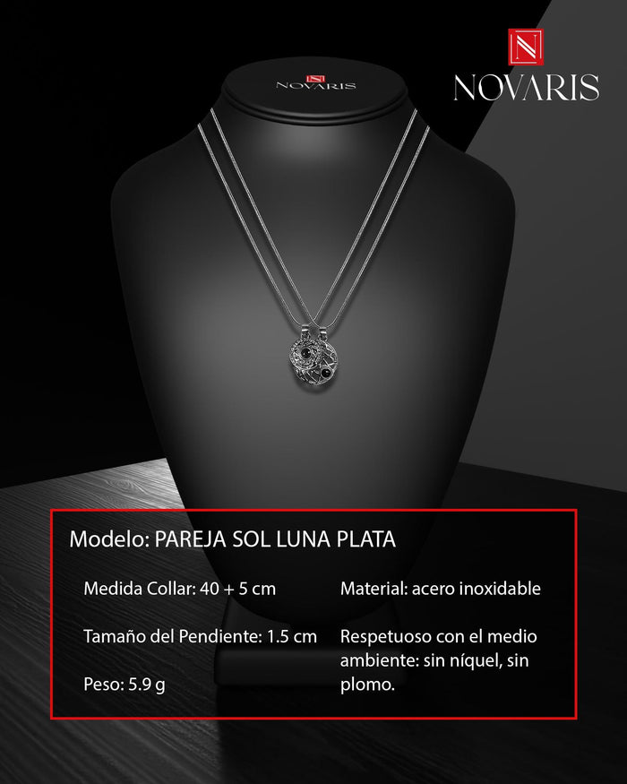 COLLARES PAREJA SOL Y LUNA SILVER (CPF)