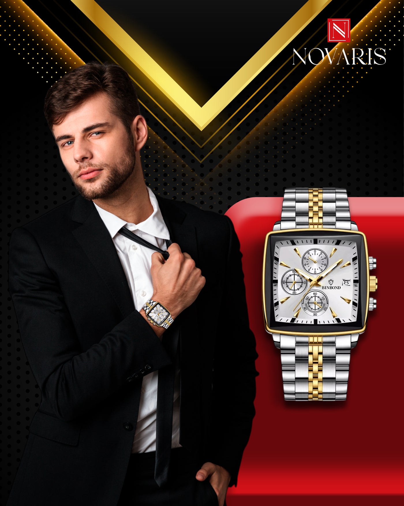 RELOJ HOMBRE SQUARE BINBOND (RHG)