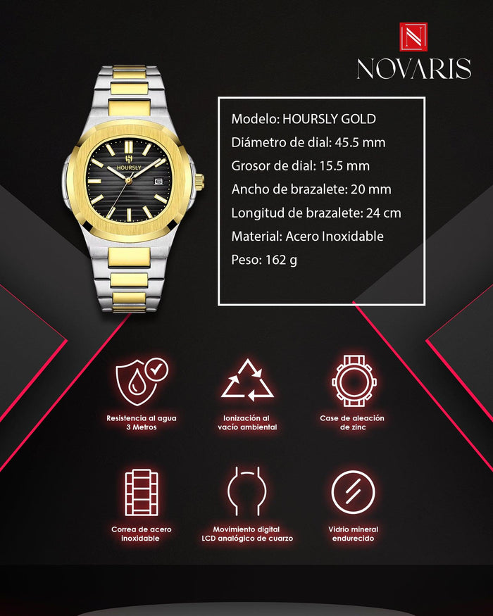 RELOJ HOMBRE GOLD MONEY HOURSLY (RHF)