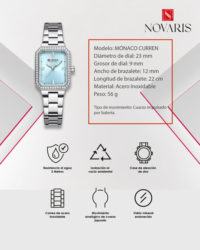 RELOJ DAMA MÓNACO CURREN (RDP)